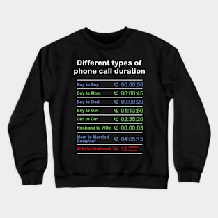 Mens Life funny types of phone call Cool Mens Graphic Crewneck Sweatshirt